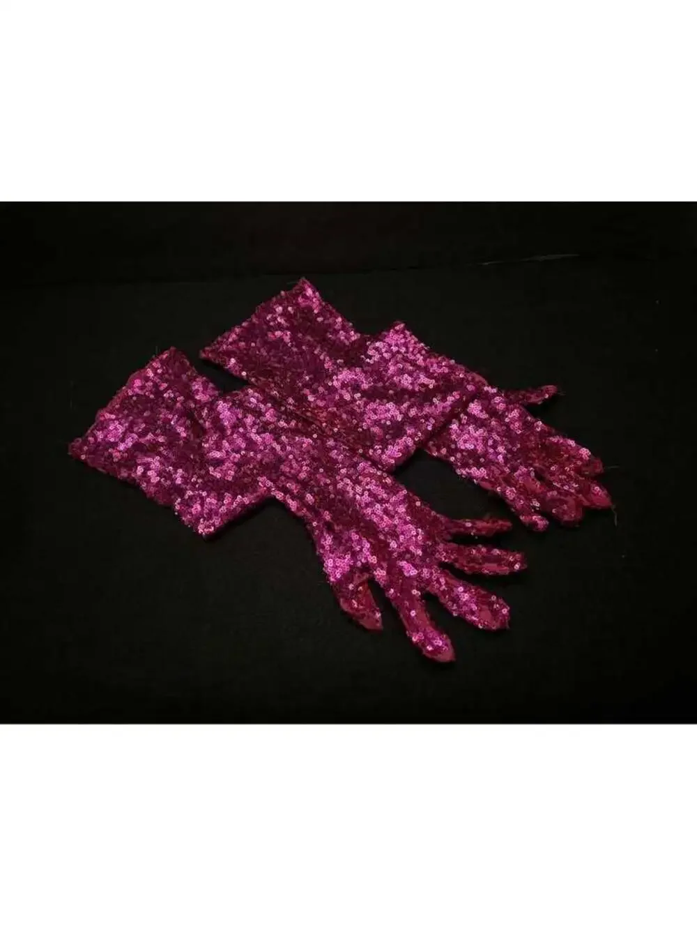 Pink Sequin Long Gloves